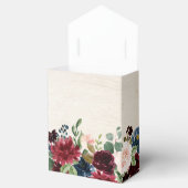 Burgundy Red Navy Floral Rustic Boho Wedding Geschenkschachtel (Geöffnet)