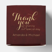 Burgundy Red Navy Floral Rustic Boho Wedding Geschenkschachtel (Oben)