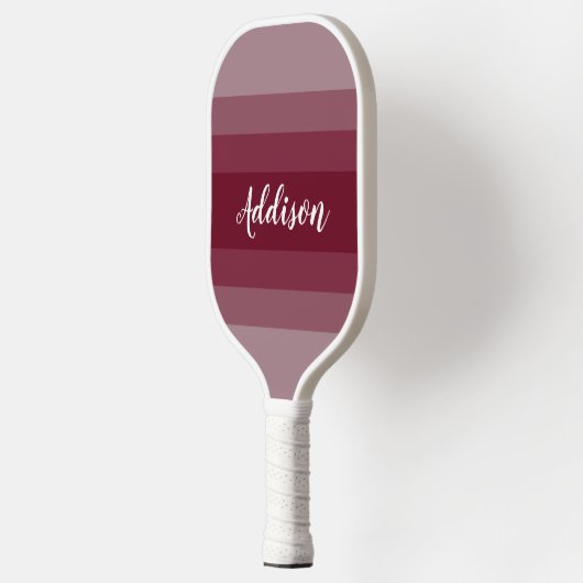Burgundy Red Ombre Stiped Pickleball Schläger (Links)