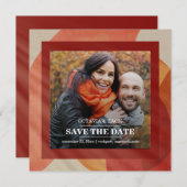 Burgundy Red Orange Pink Fall Foto Save the Date (Vorne/Hinten)