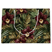 Burgundy Red Orchid Floral Große Geschenktüte (Vorderseite)