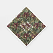 Burgundy Red Orchid Floral Tropical Brautparty Serviette (Ecke)