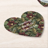 Burgundy Red Orchid Floral Tropical Brautparty Untersetzer (angewinkelt)