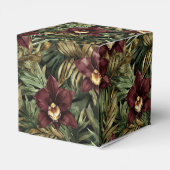 Burgundy Red Orchid Floral Tropical Geschenkschachtel (Rückseite)