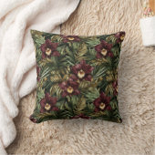 Burgundy Red Orchid Floral Tropical Kissen (Decke)