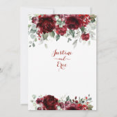Burgundy Red Peony Epiphany II Wedding Einladung (Rückseite)
