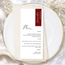 Burgundy Red Personalisiert mit Gast Name Elegant