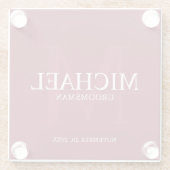 Burgundy Red Personalisiert Trauzeugen Glasuntersetzer (Rückseite)