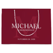 Burgundy Red Personalisiert Trauzeugen Große Geschenktüte (Vorderseite)