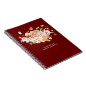 Burgundy Red Pink Floral Custom Blessence Journal Notizblock (Rechte Seite)