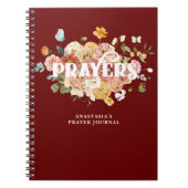 Burgundy Red Pink Floral Custom Prayer Notizblock (Vorderseite)
