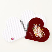 Burgundy Red Pink Floral Heart Dankeschön Journal Notizblock (Innenseite)