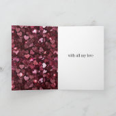 Burgundy Red Pink Glitzer Hearts Karte (Innenseite)