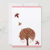 Burgundy Red Pink Tree Wedding Einladung (Vorderseite)