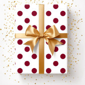Burgundy Red Polka Dots Muster Geschenkpapier