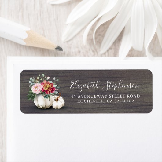 Burgundy Red Pumpkin Vase Rustikaler Fall (Insitu)