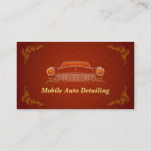 Burgundy Red Retro Auto Detaillierte Visitenkarte (Vorderseite)