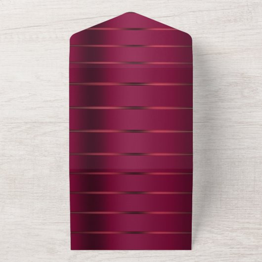 Burgundy Red Ribbon Wedding All In One Einladung (Außenbereich)