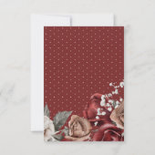 Burgundy Red Roses Floral Wedding RSVP Karte (Rückseite)
