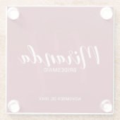 Burgundy Red Script Personalisiert Bridesmaids Glasuntersetzer (Rückseite)