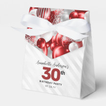 Burgundy Red Silver Balloon Glitzer Gunst Birthday