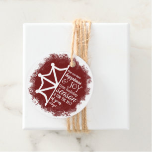 Burgundy Red Snowflake Business Holiday Geschenk T Geschenkanhänger