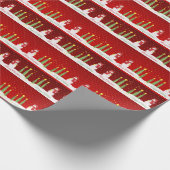 Burgundy Red Snowman Geschenkpapier (Ecke)