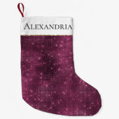 Burgundy Red Sparkle Kleiner Weihnachtsstrumpf (Vorderseite)