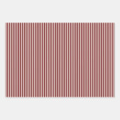 Burgundy Red Stripe Geschenkpapier Set (Vorderseite 3)