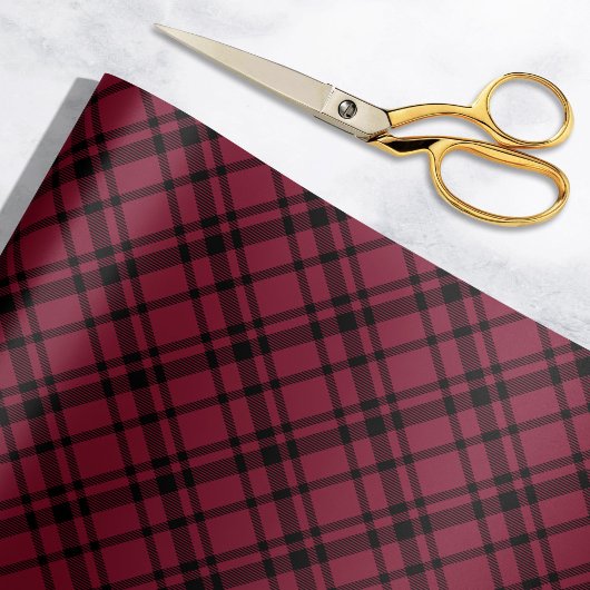 Burgundy Red Tartan Kariert Holiday Geschenkpapier