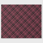 Burgundy Red Tartan Kariert Holiday Geschenkpapier (Flach)