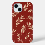 Burgundy Red Tropical Palm Leaf Blumenmuster Case-Mate iPhone Hülle (Rückseite)