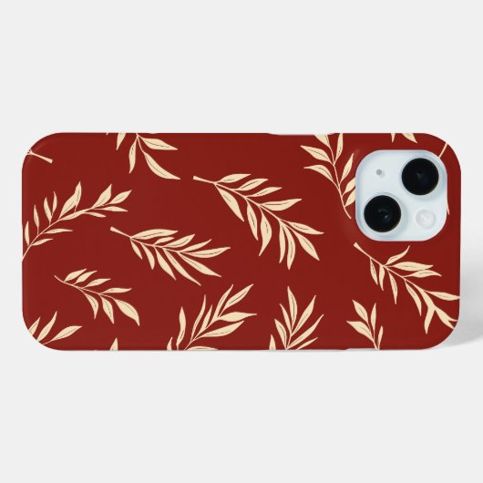 Burgundy Red Tropical Palm Leaf Blumenmuster Case-Mate iPhone Hülle (Rückseite (Horizontal))