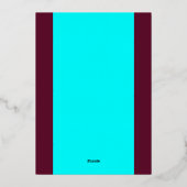 Burgundy Red Turquoise Blue Silver Grain Elegante Folieneinladung (Rückseite)