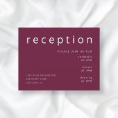 Burgundy Red Typografy Elegante Wedding Empfang Begleitkarte
