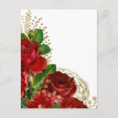 Burgundy Red und Gold Vintage Rose Gästebuchdetail Begleitkarte (Rückseite)