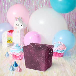 Burgundy Red und Silver Sparkle Geschenkschachtel