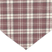 Burgundy Red und Tan Madras Kariertes Muster Kurzer Tischläufer (Ecke)