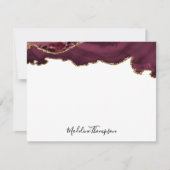Burgundy Red Velvet Agate Geode Script Typografie Mitteilungskarte (Vorderseite)