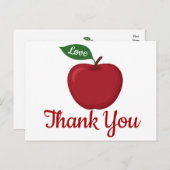 Burgundy Red Vielen Dank Apple Rustic Wedding Part Postkarte (Vorne/Hinten)