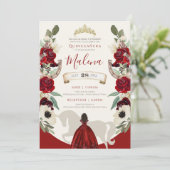 Burgundy Red Watercolor Elegante Highlights Einladung (Stehend Vorderseite)