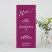 Burgundy Red Wedding Flat Menu Card Menükarte (Stehend Vorderseite)