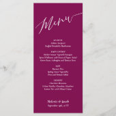 Burgundy Red Wedding Flat Menu Card Menükarte (Vorderseite)