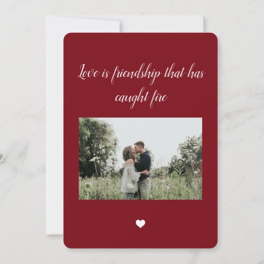 Burgundy Red Wedding Update 2 Foto Downsizing Ankündigung (Rückseite)