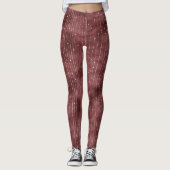 Burgundy Red White Dot Stripes Leggings (Vorderseite)