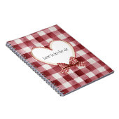 Burgundy Red White Heart Ribbon Love Notizblock (Rechte Seite)