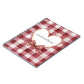 Burgundy Red White Heart Ribbon Love Notizblock (Linke Seite)