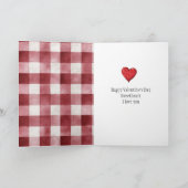 Burgundy Red White Heart Ribbon Valentine's Day Karte (Innenseite)