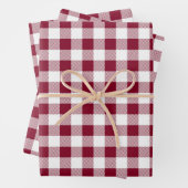 Burgundy Red White Kariert Pattern Geschenkpapier Set (Beispiel)