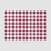 Burgundy Red White Kariert Pattern Seidenpapier (Vorderseite)